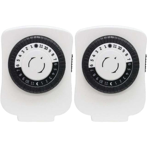 Ge 24-hour Polarized Plug-in Mechanical Timer With 48 On And Off & 1 Outlet 2 Pk
