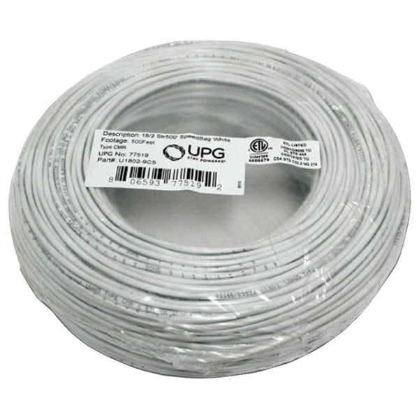 Upg 18-gauge 2-conductor Striped Control White Cable 500ft Coil Pack