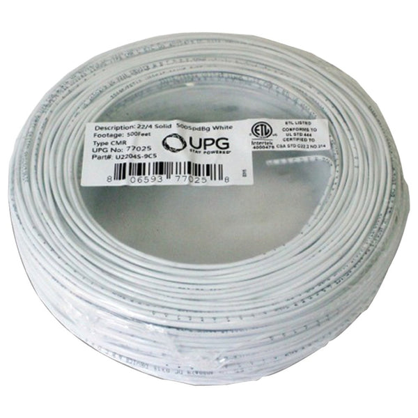 Upg 22-gauge 4-conductor Alarm White Cable 500ft Coil Pack (solid)