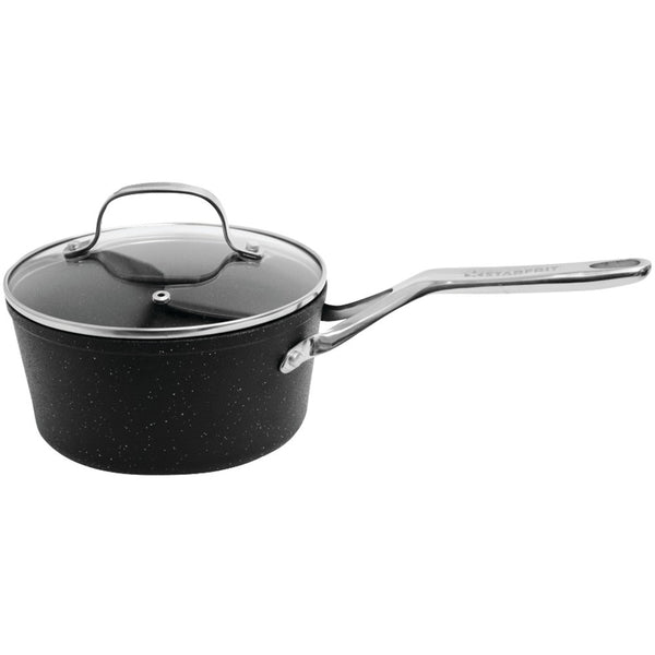 The Rock By Starfrit Saucepan With Glass Lid & Stainless Steel Handles (3-quart)