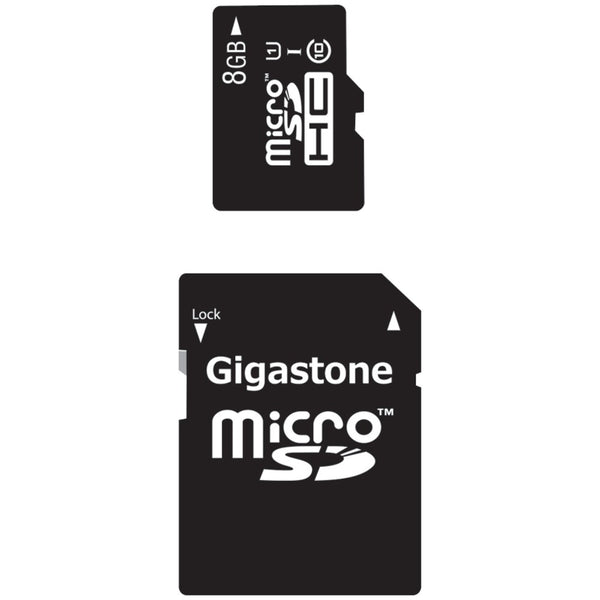 Gigastone Class 10 Uhs-1 Microsdhc Card & Sd Adapter (8gb)