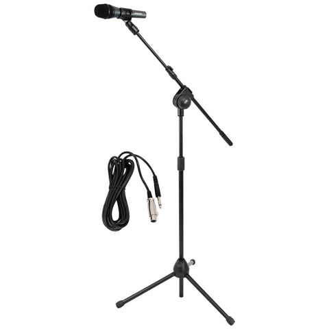 Pyle Pro Microphone & Tripod Stand With Extending Boom & Microphone Cable Package