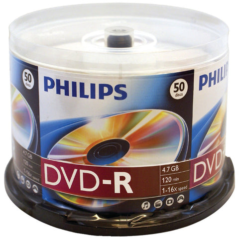 Philips 4.7gb 16x Dvd-rs (50-ct Cake Box Spindle)