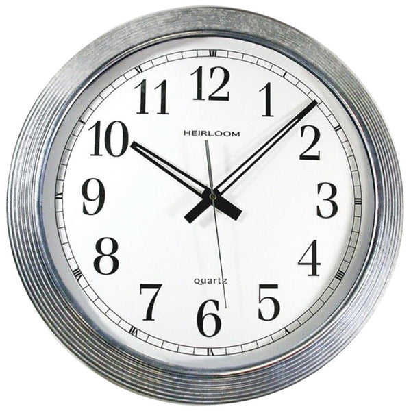 Timekeeper 16" Galvanized Metal Silver Wall Clock