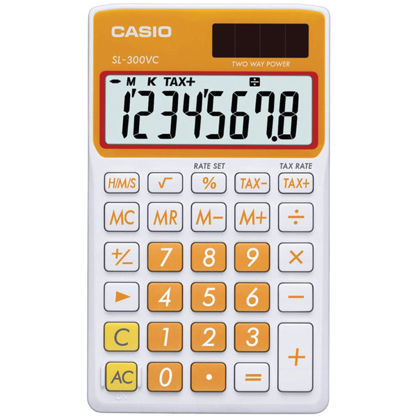 Casio Solar Wallet Calculator With 8-digit Display (orange)