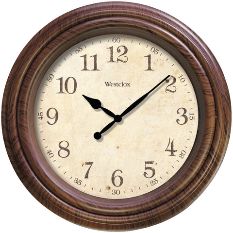 Westclox 10" Realistic Woodgrain Wall Clock