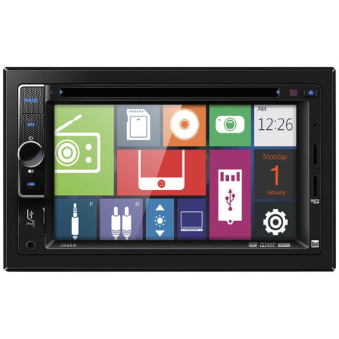 Dual 6.2" Double-Din In-Dash Dvd Receiver With Ipod Control