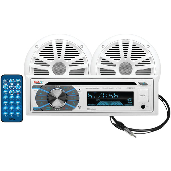 Boss Audio Marine Single-din In-dash Mp3-compatible Cd Am And Fm Receiver With Bluetooth 2 Speakers & Antenna