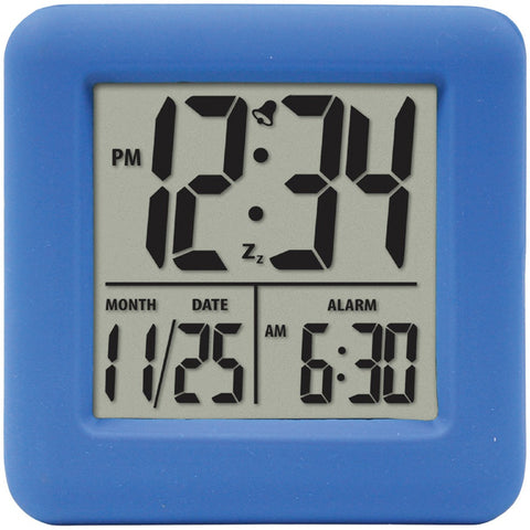 Equity By La Crosse Soft Cube Lcd Alarm Clock (blue)