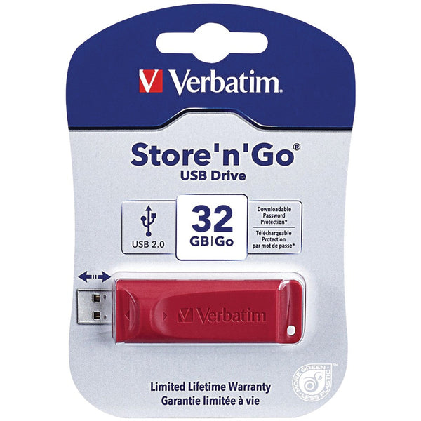 Verbatim Store 'n' Go Usb Flash Drive, Red (32Gb)