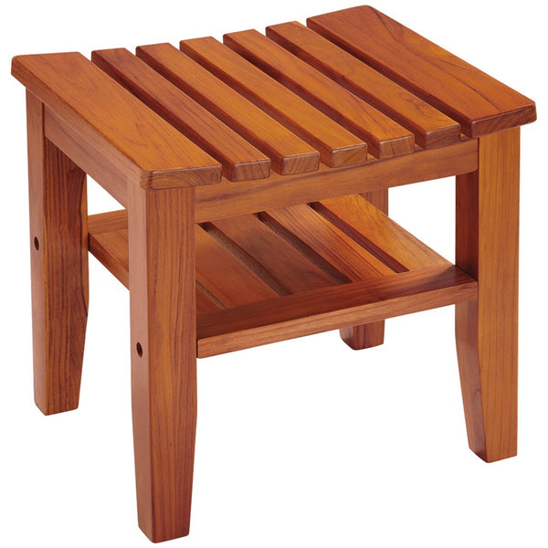 Conair Solid-teak Spa Bench With Shelf