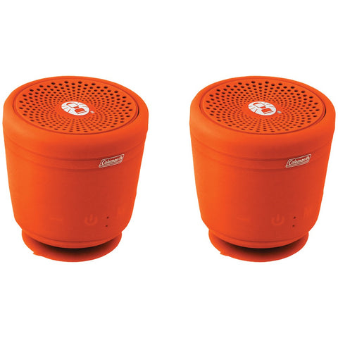 Coleman Aktiv Sounds Tws Waterproof Bluetooth Speaker (orange; 2 Pk)