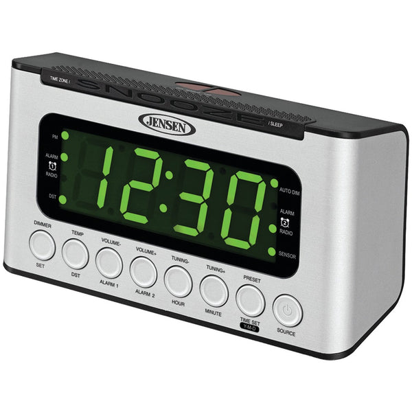 Jensen Digital Am And Fm Dual Alarm Clock Radio With Wave Sensor