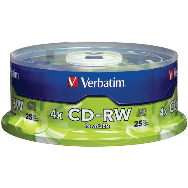 Verbatim 700mb Cd-rws With Branded Surface 25-ct Spindle