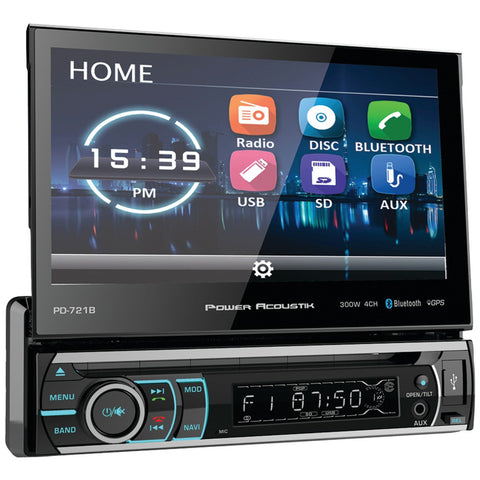 Power Acoustik 7" Incite Single-din In-dash Motorized Touchscreen Lcd Dvd Receiver With Detachable Face & Bluetooth