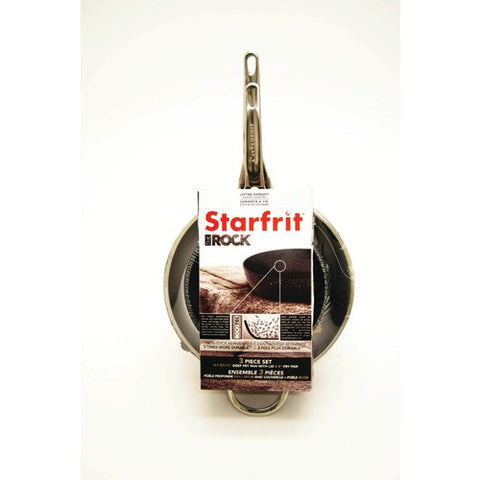 The Rock By Starfrit 3-piece Cookware Set With Riveted Cast Stainless Steel Handles