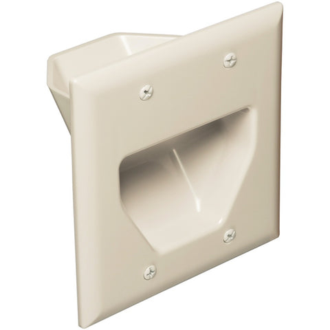 Datacomm Electronics 2-gang Recessed Cable Plate (light Almond)