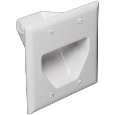 Datacomm Electronics 2-gang Recessed Cable Plate (white)