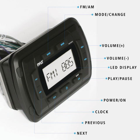 Pyle Marine Dash-panel Mechless Receiver With Bluetooth