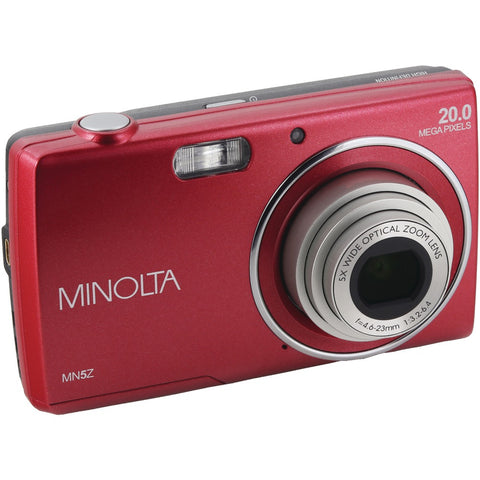 Minolta 20-megapixel Mn5z Hd Digital Camera With 5x Zoom (red)