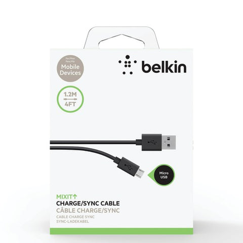 Belkin Mixit? Tangle-free Micro Usb Charge & Sync Cable, 4ft (black)