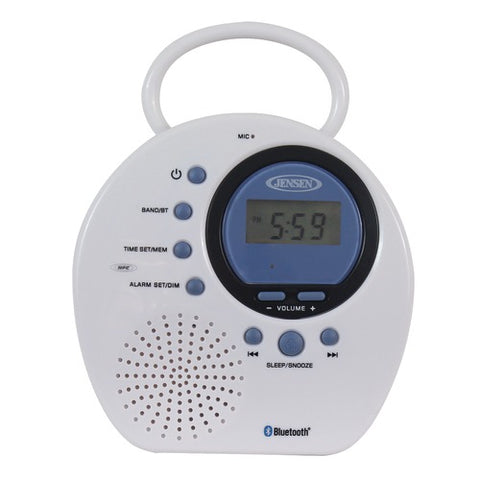 Jensen Water-resistant Digital Am And Fm Bluetooth Shower Clock Radio
