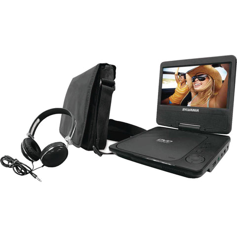 Sylvania 9" Swivel-screen Portable Dvd Player With Carry Bag & Headphones