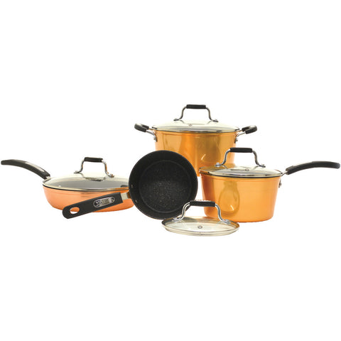 Starfrit The Rock By Starfrit 8-piece Copper Cookware Set With Bakelite Handles