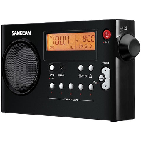 Sangean Am And Fm Digital Rechargeable Compact Portable Clock Radio