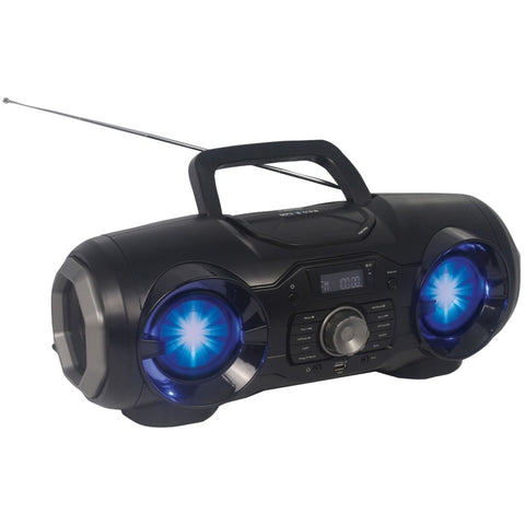 Naxa Portable Bluetooth And Mp3 And Cd And Usb And Fm Pll Stereo Boom Box With Disco Led Light