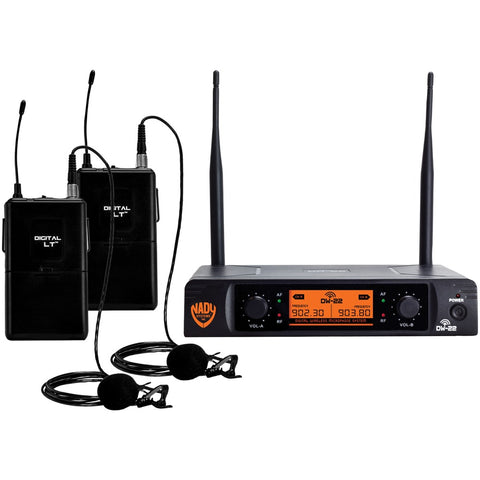 Nady Dual-transmitter Digital Wireless Microphone System (2 Digital Lt Lm-14 And O Lapel Microphones)
