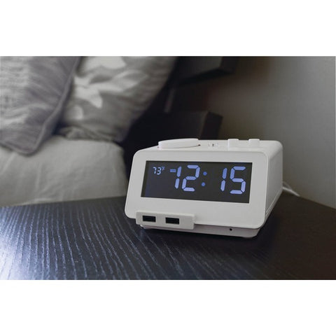 Homtime C12 Bluetooth Alarm Clock With Dual Usb Charging Ports (white)