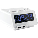 Homtime C12 Bluetooth Alarm Clock With Dual Usb Charging Ports (white)