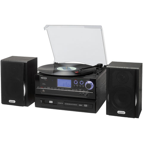 Jensen 3-speed Stereo Turntable Cd Recording System With Cassette Player, Am And Fm Stereo Radio & Mp3 Encoding