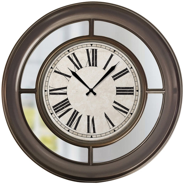 Westclox 22" Round Mirrored Wall Clock