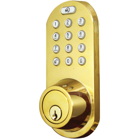 Morning Industry Inc 3-in-1 Remote Control & Touchpad Dead Bolt (polished Brass)